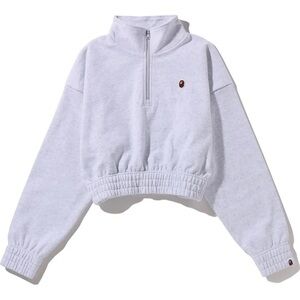 BAPE APE HEAD ONE POINT CROPPED HALF ZIP SWEATER